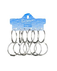 Brinco Tribal Folheado Prata (cartela)-40mm