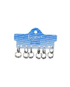 Brinco Tribal Folheado Prata (cartela)-16mm