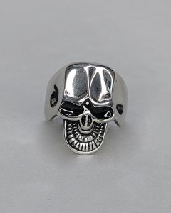 Anel Caveira Dente Amostra Aço