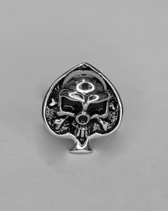 Anel Caveira Copas Grande Aço