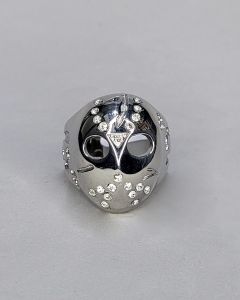 Anel Jason Caveira com Strass Aço 