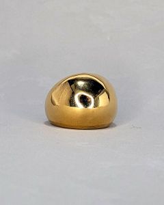 Anel Globo Polido Aço Gold