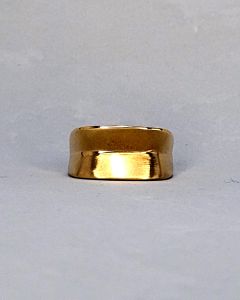 Anel Côncavo com Veio reto Aço Gold