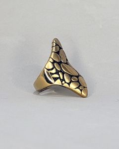 Anel Mosaico de Pedras Aço Gold