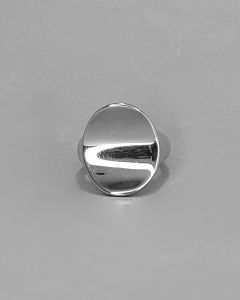 Anel Côncavo Oval Polido Aço