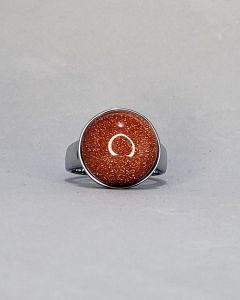 Anel Redondo Pedra do Sol Lisa 16mm Aço 