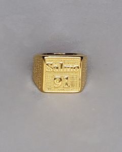 Anel Salmo 91 com Oração Aço gold