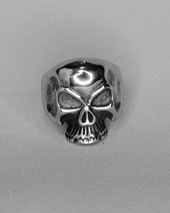 Anel Caveira Dente Quebrado sem Mandíbula Aço