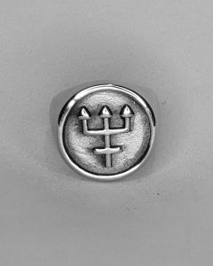 Anel Tridente EXU Redonda Lisa Aço