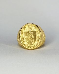 Anel Escudo Rei Leão Aço Gold