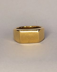 Anel Liso Quadrado 10x15mm Aço Gold