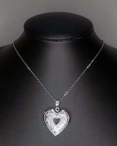 Colar Relicário com Pingente Coração Duo Aço (UND)