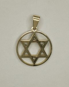 Pingente Estrela de Davi 2.5mm Aço Gold (UND)