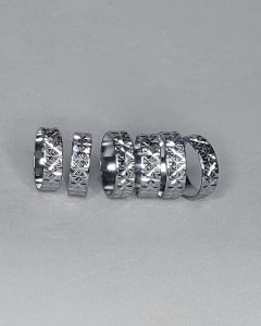 Anel Aliança Diamantada multi Latão Cromo 6mm (6 und)