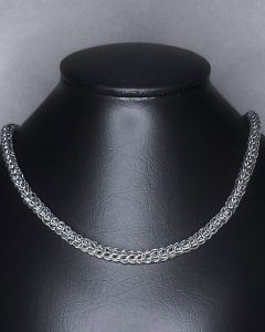 Colar Ponto Escama redondo Latão 7mm Cromo (UND)