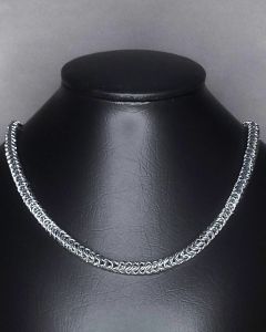 Colar Ponto Escama Quadrado Latão 6mm Cromo (UND)