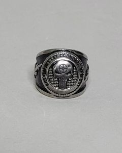 Anel Justiceiro Redondo Escrita Aço