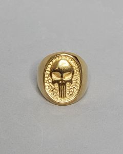 Anel Justiceiro Marvel Oval Aço Gold