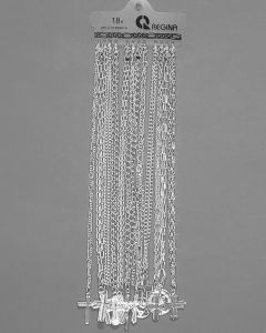 Colar Corrente Regina Mix 32 com pingentes Prata (cartela)