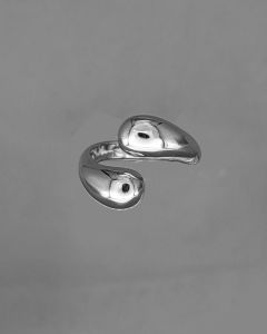 Anel Gota Dupla Suave Aço 