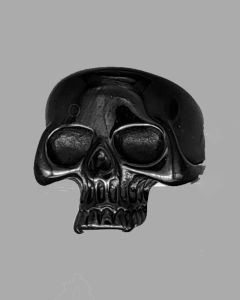 Anel Caveira Crânio sem Mandíbula Aço Preto