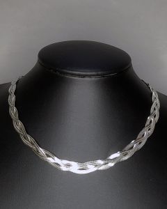 Colar 3 Lacraia Laminado Transado Aço (6 UND)-9.0mm