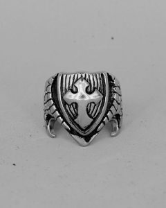 Anel Brasão Elmo Templário Aço