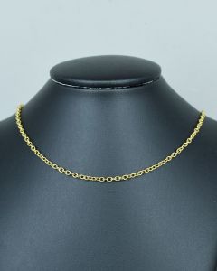 Colar Corrente Portuguesa fio 2.0mm 55 CM Aço Gold (6 UND)