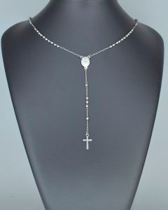 Colar Corrente Terço Sagrado Aço (UND)-3.0mm