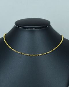 Colar Corrente Veneziana Fina 1.5mm 55cm Aço Gold (6 UND)