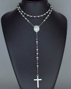 Colar Corrente Terço Sagrado Aço (UND)-6.0mm