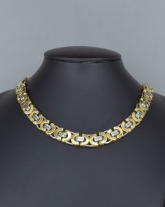 Colar Corrente Ponto Peruano 60cm Aço Mix Gold (UND)