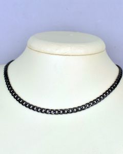 Colar Corrente Grumé PP 70 CM Aço Preto (6 UND)