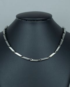 Colar Corrente Bloco Liso 60cm Aço (6 UND)-3.0mm