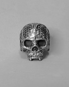 Anel Caveira Pesado Vampiro sem Mandíbula Aço