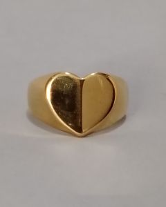 Anel Coração Dupla Face Aço Gold