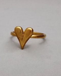 Anel Coração Alongado 4gr. Aço Gold