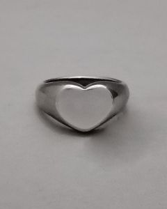 Anel Coração Liso 10gr. Aço