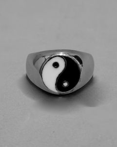 Anel Yin Yang Liso 15mm Aço