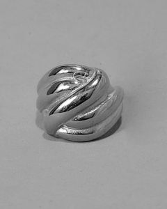 Anel Ondas Entrelaçadas 22mm Aço