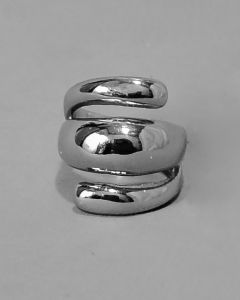 Anel Aliança Tripla Quebrada 24mm Aço