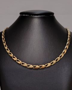 Colar Corrente Elo Fecho Liso Aço Gold (UND)