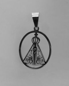 Pingente N.S. Aparecida oval 5x4cm Aço (UND)