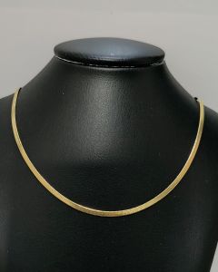 Colar Lacraia laminado 2.5x0.50mm 55cm Aço Gold (6 UND)