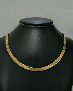 Colar Lacraia laminado 40-45cm Aço Gold (6 UND)