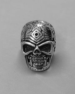 Anel Caveira Vampiro Tattoo Aço