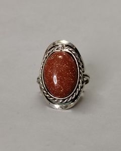 Anel Alpaca Cabochâo 13x18mm Pedra do Sol (UND)