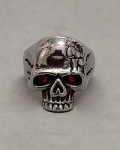 Anel Caveira media Mandibula com olho Aço