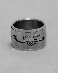 Anel Aliança Giratório Escorpião 15mm Aço (UND)