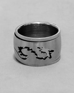 Anel Aliança Giratório Dragão 18mm Aço (UND)